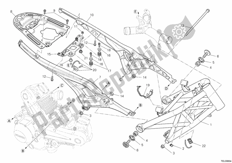 Todas las partes para Marco de Ducati Monster 696 ABS USA 2011